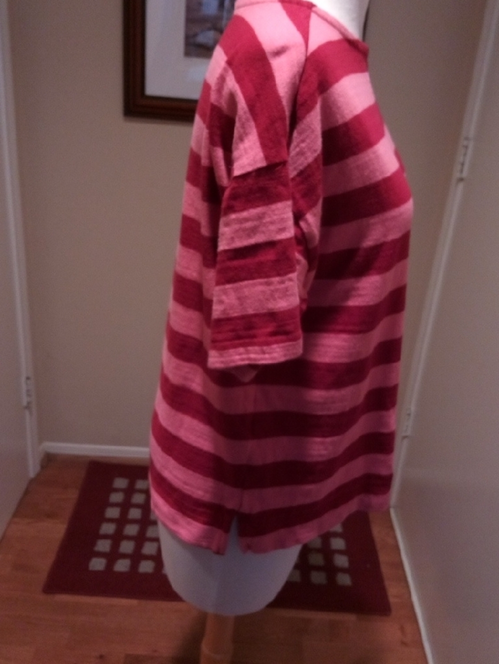 LOFT Pink and Berry Striped Short-Sleeve Top - Picture 2 of 7